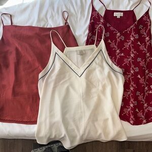 LOFT Red and White Camisole Set